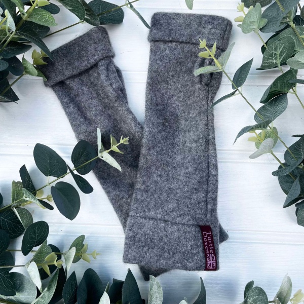 Cashmere Fingerless Gloves - Mid Grey